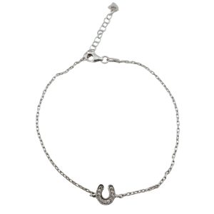 Bratara pentru Dame , Jolie Silver, din Argint 925, Model Potcoava, cu Pietre Zirconia, 1.69 g, Argintiu