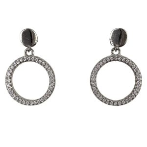 Cercei Argint 925 Cerc cu Minizirconii, 2.91 g