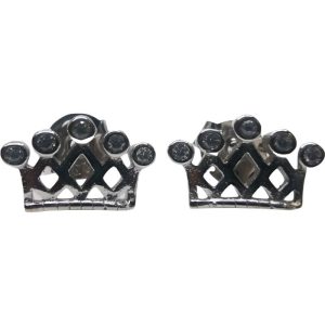 Cercei Argint 925 Coronita cu 5 Pietre, 1.40 g