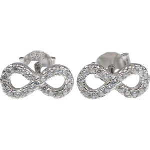 Cercei Argint 925 Infinit Mic cu Pietre, 1 g