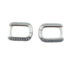 Cercei pentru Dame ,Jolie Silver, Argint 925, Design Modern Minimalist, Model U cu Cristale, 2.31 g, Argintiu/ Argintiu