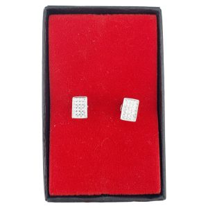 Cercei Dama Argint 925, Jolie, Model Dreptunghiulari cu Pietre, 1.7 g per unitate, Argint