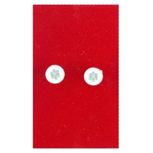 Cercei pentru Copii Argint 925, Jolie, Model Floare Margareta, cu Email Colorat, 1.37 g, Argintiu