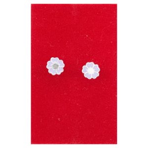 Cercei pentru Copii Argint 925, Jolie, Model Floricele, cu Email Colorat, 1.26 g, Argintiu
