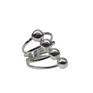 Inel pentru Dama Argint 925, Jolie, Model 4 bile, 6 gr, Marimea 55, 2.5 x 2 cm, Argintiu