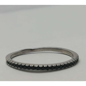 Inel Argint 925 cu Minizirconii Negre, M53, 1.23 g