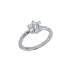 Inel Argint 925 Floare cu Zirconii, Marime 54, 1.77 g