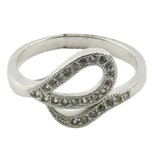 Inel pentru Dama, Jolie, Argint 925, Model Sarpe cu Pietre, 2.3g, 1 cm x 1.5 cm, Marimea 54, Argintiu